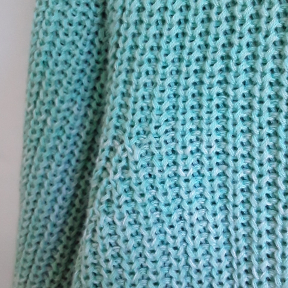 Ava & Viv Green Ombre Pullover Knit Tunic Cotton Crew Neckline Sweater - Picture 9 of 11